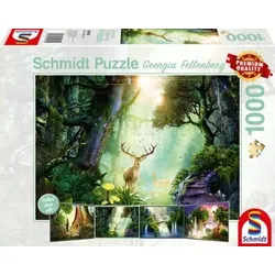 SCHMIDT SPIELE 59910 PU1000T Puzzle 1000 Teile Rehe im Wald