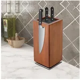LuxusKollektion Magnet-Messerblock Magnetischer Messerblock Akazienholz 360° drehbar Borstenhalter 15mm