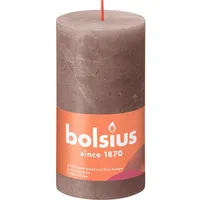 Bolsius Rustik Shine Stumpenkerze 13 cm braun