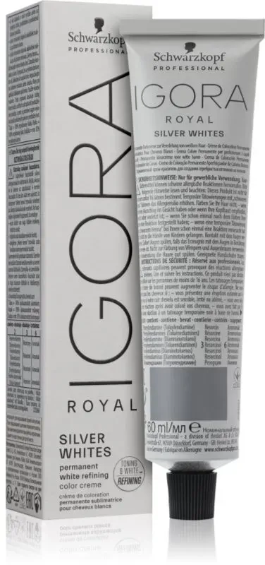 Schwarzkopf Professional IGORA Royal Absolutes SilverWhite demi-permanente Haartönung für garues und weißes Haar Farbton Silver 60 ml