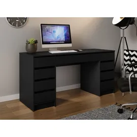 Mirjan24 Schreibtisch und Schminktisch Ada Bis, Schlafzimmer Kosmetiktisch mit neun Schubladen Rechteckig,Rechteckig, 154x76x55 cm, Arbeitszimmer, Schreibtische, Bürotische