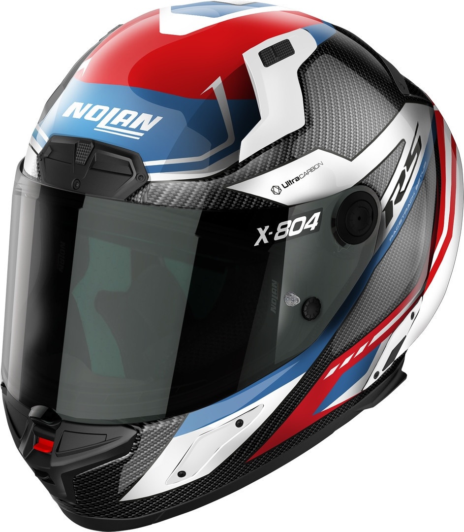 Nolan X-804 RS Ultra Carbon Maven Helm, zwart-rood-blauw, M