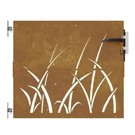 vidaXL Gartentor 85x75 cm Cortenstahl Gras-Design