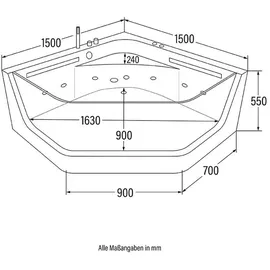 Home Deluxe Pacifico Whirlpool 150 x 150 cm