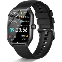 ZIMAOER Smartwatch mit Telefonfunktion, 1,85" Smartwatch Herren Damen, Smart Watch Fitnessuhr 120+ Sportmodi, Fitnessuhr mit Herzfrequenz Schlafmonitor Schrittzähler für Android iOS (Schwarz)