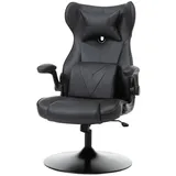 Vinsetto Gaming Stuhl Ergonomischer Computerstuhl Bürostuhl Schreibtischstuhl mit Wippenfunktion und Lendenkissen Drehstuhl höhenverstellbar gepolsterter Sitz Metall