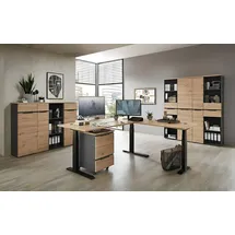 Innostyle Komplettbüro MEMPHIS XI 8-teilig Front Artisan Eiche Korpus Graphit