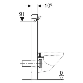 Geberit Monolith Plus BH 101cm, Fr. Gl. la., S. Alu SW-chrom