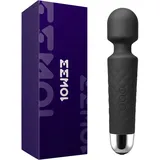 EEMOL massagestab Handheld Silikon Massagegerät mit 8 kraftvolle Geschwindigkeiten 20 intensiv Vibrationsmodi,Massage für Körper Nacken Schulter Rücken Arme und Beine Fuß, USB Wiederaufladbar (Dunkel)