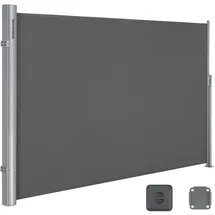 Songmics Seitenmarkise 180 x 400 cm grau Aluminium