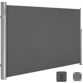 Songmics Seitenmarkise 180 x 400 cm grau Aluminium