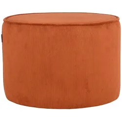 Cord Pouf in Rostfarben Retrostil