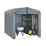 SoBuy Foliengerätehaus KLS11,Fahrradgarage wetterfest, Geräteschuppen, UV-Schutz, Regenschutz, Foliengerätehaus Gerätehaus Folienzelt Gartenschuppen Fahrradgarage grau