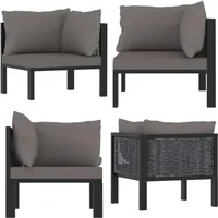 Vidaxl - Sofa-Eckelement mit Linker Armlehne Poly Rattan Anthrazit - Gartensofa - Eckcouch - Loungemöbel - Outdoor Möbel - Polyrattan - Home & Living