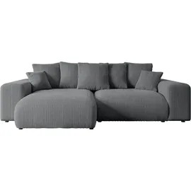 altdecor Ecksofa Cord 2-Sitzer Dunkelgrau