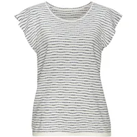VIVANCE Rundhalsshirt Damen creme-rauchblau Gr.32/34