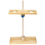 QANYEGN Trichterständer, Holzring-Ständer-Set, Laborständer-Unterstützung, 2-Loch-Trenntrichter-Ständerhalter aus Holz