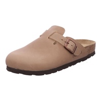 Rohde Damen Pantolette Clog Leder Schnalle robust kombifreundlich Alba 6073, Größe:41 EU, Farbe:Beige - 41