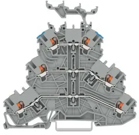Wago 2200-3233 Dreistockklemme, mit Drücker, Durchgangs-/Durchgangs-/Durchgangsklemme, grau 22003233 - 40 Stück