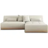best mobilier Onyx – modulare 4-Sitzer Wohnlandschaft Ecksofa beidseitig montierbar – aus Stoff Beige