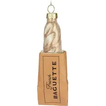 Brubaker French Baguette - Handbemalte Weihnachtskugel aus Glas - 13 cm Baumkugel Französisches Brot - Weihnachtsdekoration Frankreich - Mundgeblasener Christbaumschmuck - Figur Anhänger Lustig