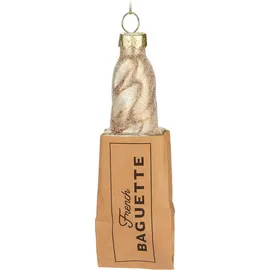 Brubaker French Baguette - Handbemalte Weihnachtskugel aus Glas - 13 cm Baumkugel Französisches Brot - Weihnachtsdekoration Frankreich - Mundgeblasener Christbaumschmuck - Figur Anhänger Lustig