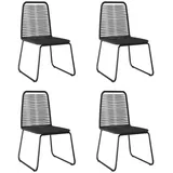 vidaXL Polyrattan Gartenstühle 54 x 59 x 91 cm schwarz 4 St. 313112