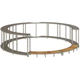 vidaXL Whirlpool-Umrandung Holztreppe grau 243 x 55 cm