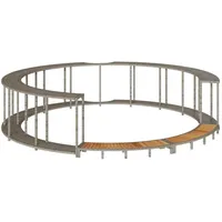 vidaXL Whirlpool-Umrandung Holztreppe grau 243 x 55 cm