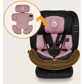 lionelo Bastiaan i-Size Kindersitz ab Geburt 0-36 kg Isofix Top Tether 360 Grad drehbar Rückwärts Vorwärts Seitenschutz 5-Punkt-Sicherheitsgurte Dri-Seat (Rosa Rose)