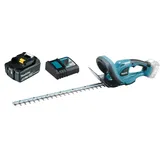 Makita DUH523RT + 1x 18V 5Ah BL1850B + DC18RC Akku-Heckenschere, 18V
