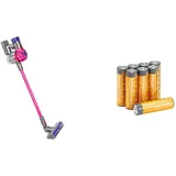 Casdon Dyson kabelloser Staubsauger | Interaktiver & offiziell lizenzierter Dyson Spielzeugstaubsauger für Kinder ab 3 Jahren | Realistischer Rollenspielspaß! + Amazon Basics Packung 8 AA