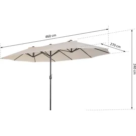 Outsunny Marktschirm mit Handkurbel 460 x 270 cm beige