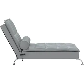 vidaXL Massage-Chaiselongue mit Nackenrolle hellgrau