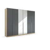 Rauch Möbel Dark & Wood by Quadra Spin im Industrial Style mit Metallgriffstangen, mit Spiegel, inkl. 3 Kleiderstangen, 3 Einlegeböden, BxHxT 271x210x54 cm