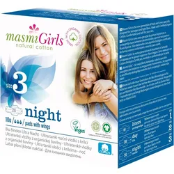 Bio Binden Girls 3 Ultra Nacht Bio Baumwolle Masmi 10 ST