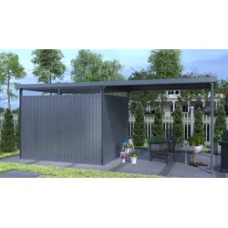 Pergart, Gerätehaus "Rheinfelden 108 Schleppdach-Set", anthrazit matt, inkl. Schleppdach, 6,4 m2
