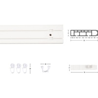 GARESA Gardinenschiene »Kunststoffschiene CREDO«, 2 läufig-läufig, Wunschmaßlänge, Deckenmontage, mit Kunststoffverbinder verlängerbar, weiß
