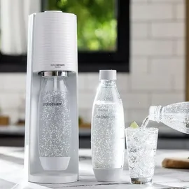 Sodastream Terra white + PET-Flasche 1 l + Zylinder