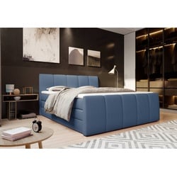 Boxspringbett Fresco 160 x 200 cm Stoff Blau Ocean