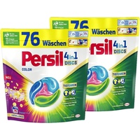 Persil 4in1 Color DISCS Colorwaschmittel, für bunte & dunkle Wäsche, 2x 76 WL