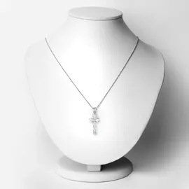 vira jewels Kette mit Anhänger 925 Sterling Silber rhodiniert Glänzend Aquamarine hellblau weiß