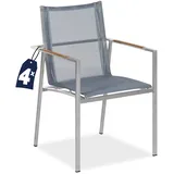 CASARIA Monza Gartenstuhl 58 x 58 x 91 cm grau 4 St.