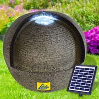 Gartenbrunnen Solarbrunnen Brunnen, Vogelbad Wasserfall, Gartendeko mit Pumpe, Wasserspiel für Garten Terrasse, Balkon, Sehr Dekorativ (Solar - Brunnen Lebens-Quelle mit LED-Licht)