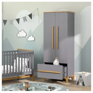 VitaliSpa Kinderkleiderschrank Malia 70 x 187 cm Eiche grau