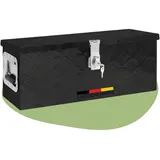deluke DELUKE® Aluminiumbox mit Deckel Abschließbar Alubox Deichselbox Alu Anhängerbox Werkzeugkiste Transportbox Metallkiste, 60x23,5x23cm Schwarz