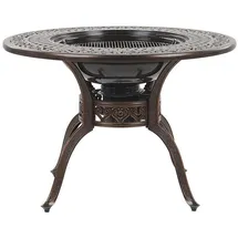 Beliani Gartentisch Dunkelbraun Metall Grillfunktion Elegant Bistromöbel