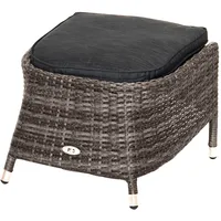 Ploß Rocking Hocker, grau/braun-meliert, Polyrattan, 56x54x41 cm, zu Dining Sessel, inkl. Polster