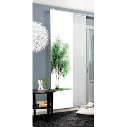 Schiebegardine HOME WOHNIDEEN "TREE" Gr. 1, grün, B:60cm H:245cm, Polyester, Gardinen, Schiebewand Seidenoptik, Digitaldruck