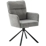 MCA UTICA 4 Fuß Stuhl mit Armlehnen Stahl/Stoffbezug 180° drehbar - Schwarz Matt